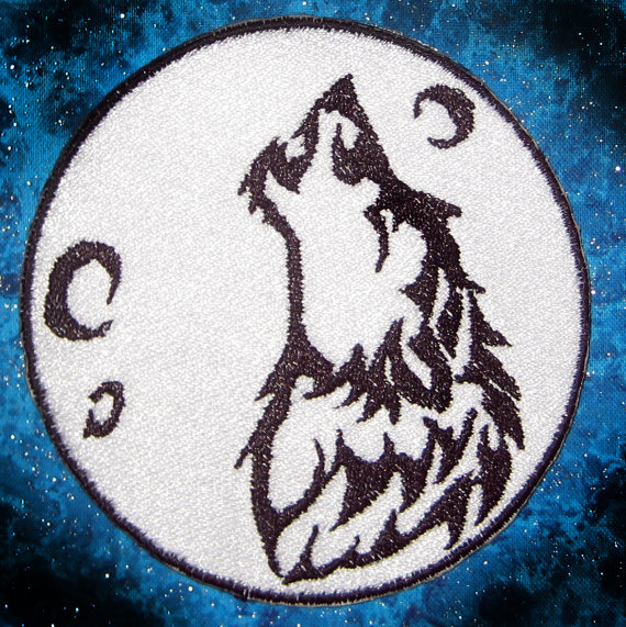 Howling Wolf Moon Iron On Patch